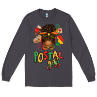 Smoke juneteenth afro messy bun postal girl Long Sleeve Tee - texasbilliewilder