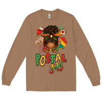 Toasted Coconut juneteenth afro messy bun postal girl Long Sleeve Tee - texasbilliewilder