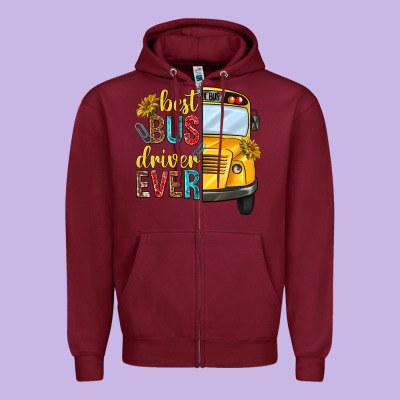 Best Bus Driver Ever Zipper Hoodie Designed By Texasbilliewilder