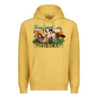 Antique Gold free spirit wild heart 3 horses Premium Hoodie - LillyAllenDesigns