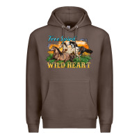 Coffee free spirit wild heart 3 horses Premium Hoodie - LillyAllenDesigns