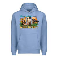 Colony Blue free spirit wild heart 3 horses Premium Hoodie - LillyAllenDesigns