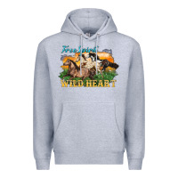 Heather Grey free spirit wild heart 3 horses Premium Hoodie - LillyAllenDesigns