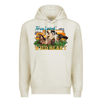 Oatmeal Heather free spirit wild heart 3 horses Premium Hoodie - LillyAllenDesigns