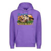 Purple free spirit wild heart 3 horses Premium Hoodie - LillyAllenDesigns