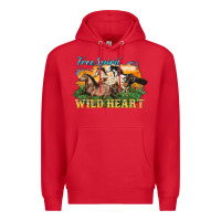 Red free spirit wild heart 3 horses Premium Hoodie - LillyAllenDesigns