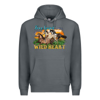 Rock free spirit wild heart 3 horses Premium Hoodie - LillyAllenDesigns