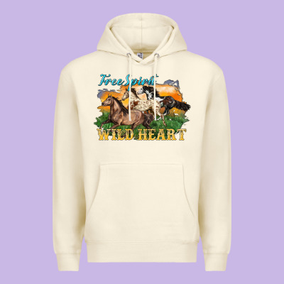 Free Spirit Wild Heart 3 Horses Premium Hoodie Designed By Lillyallendesigns