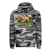 Slate Camo free spirit wild heart 3 horses Premium Hoodie - LillyAllenDesigns