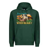 Sports Green free spirit wild heart 3 horses Premium Hoodie - LillyAllenDesigns