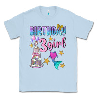 Dusty Blue birthday girl 3 Classic Tee - BundleAndBundleShop