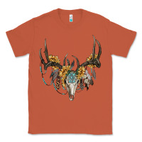 Copper Boho Deer Skull Sunflowers And Gemstone Classic Tee - RanaPortraitStore