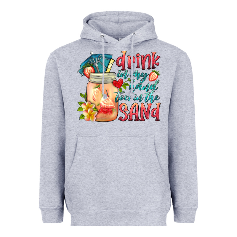 Drink In My Hand Toes In The Sand Heavyweight Hoodie by HRA Design Shop | Teevron