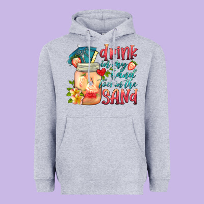 Drink In My Hand Toes In The Sand Heavyweight Hoodie Designed By Hra Design Shop