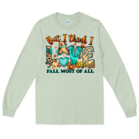 Matcha But i think i love Fall most of all gnome Long Sleeve Tee - RanaPortraitStore