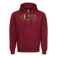 Burgundy xoxo horse Zipper Hoodie - RanaPortraitStore