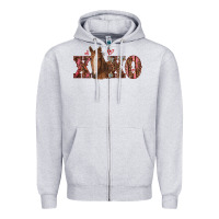 Heather Grey xoxo horse Zipper Hoodie - RanaPortraitStore