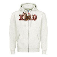Oatmeal Heather xoxo horse Zipper Hoodie - RanaPortraitStore
