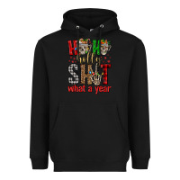 Black ho ho holly shit what a year Heavyweight Hoodie - FaDigitalArtStudio