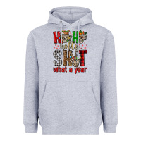 Heather Grey ho ho holly shit what a year Heavyweight Hoodie - FaDigitalArtStudio