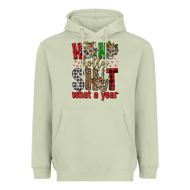 Ho Ho Holly Shit What A Year Heavyweight Hoodie by FaDigitalArtStudio | Teevron