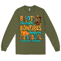 Army Green Boots flannels bonfires leggins American Football Long Sleeve Tee - RanaPortraitStore
