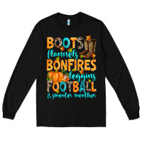 Black Boots flannels bonfires leggins American Football Long Sleeve Tee - RanaPortraitStore
