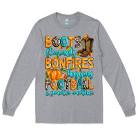 Heather Grey Boots flannels bonfires leggins American Football Long Sleeve Tee - RanaPortraitStore