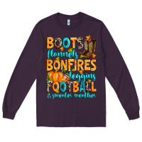 Plum Boots flannels bonfires leggins American Football Long Sleeve Tee - RanaPortraitStore