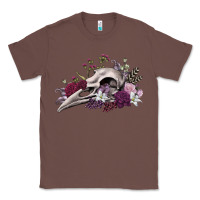 Chestnut Boho floral raven skull Classic Tee - RanaPortraitStore