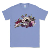 Colony Blue Boho floral raven skull Classic Tee - RanaPortraitStore