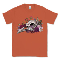 Copper Boho floral raven skull Classic Tee - RanaPortraitStore