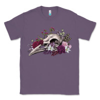 Lavender Boho floral raven skull Classic Tee - RanaPortraitStore