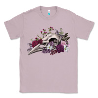 Lilac Boho floral raven skull Classic Tee - RanaPortraitStore