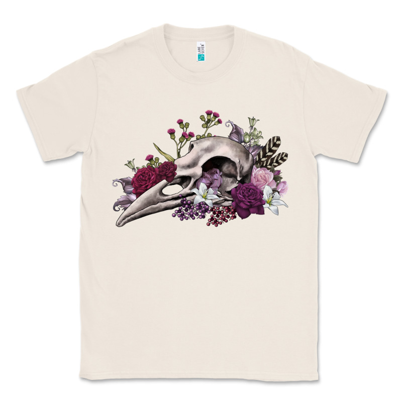 Boho Floral Raven Skull Classic Tee by RanaPortraitStore | Teevron