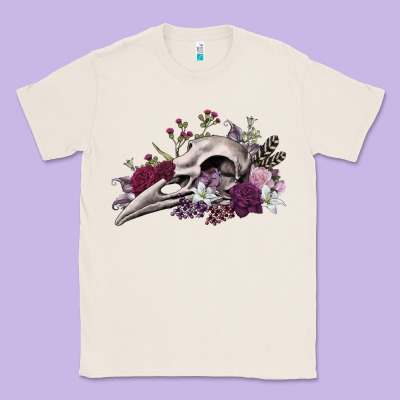 Boho Floral Raven Skull Classic Tee Designed By Ranaportraitstore