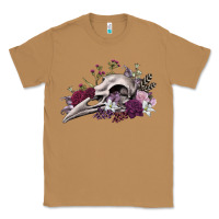 Toasted Coconut Boho floral raven skull Classic Tee - RanaPortraitStore