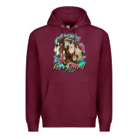 Burgundy free spirit mustang horse Premium Hoodie - LillyAllenDesigns