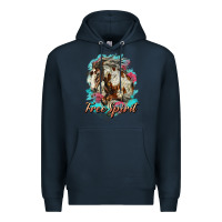 Navy free spirit mustang horse Premium Hoodie - LillyAllenDesigns