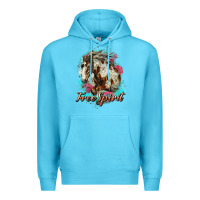 Ocean Blue free spirit mustang horse Premium Hoodie - LillyAllenDesigns