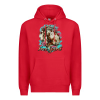 Red free spirit mustang horse Premium Hoodie - LillyAllenDesigns