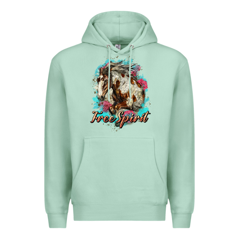 Free Spirit Mustang Horse Premium Hoodie by LillyAllenDesigns | Teevron