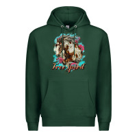 Sports Green free spirit mustang horse Premium Hoodie - LillyAllenDesigns