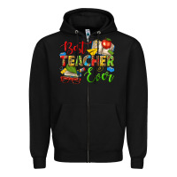 Black best teacher ever Zipper Hoodie - texasbilliewilder