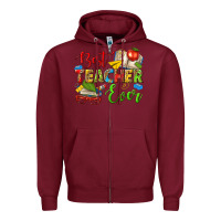 Burgundy best teacher ever Zipper Hoodie - texasbilliewilder