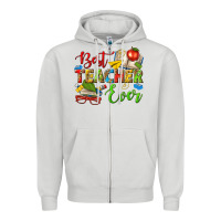 Dove Grey best teacher ever Zipper Hoodie - texasbilliewilder