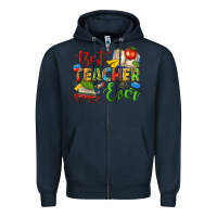 Navy best teacher ever Zipper Hoodie - texasbilliewilder
