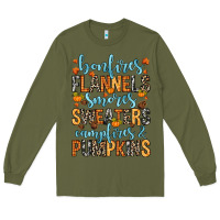 Army Green Bonfires flannels Long Sleeve Tee - RanaPortraitStore