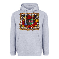 Heather Grey hockey christmas with lights and stars Heavyweight Hoodie - FaDigitalArtStudio