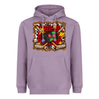 Lavender hockey christmas with lights and stars Heavyweight Hoodie - FaDigitalArtStudio